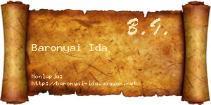 Baronyai Ida névjegykártya